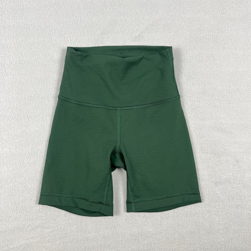 Lululemon Wunder Train High Rise 6" Biker Shorts Dark Forest Green Women's 2